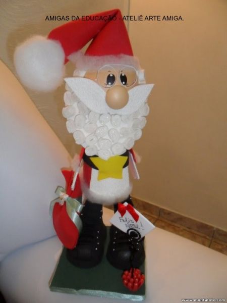 Boneco 3d em eva Papai Noel.